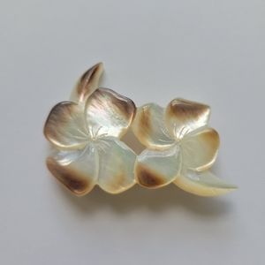 Vintage Brooch Pin French Art Deco Roses Floral Signed Depose Mother of Pearl